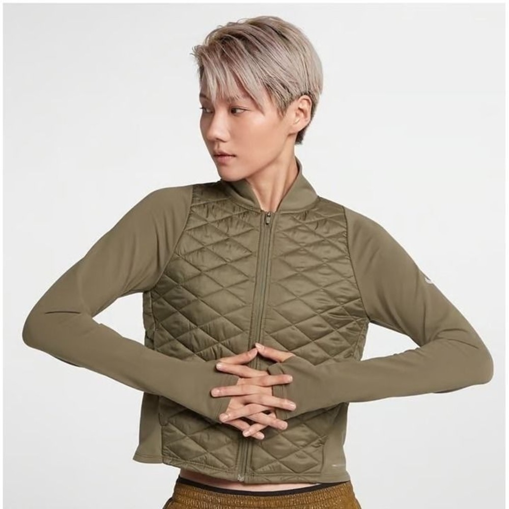 Nike Running Jacket - Women's Small - Nike Aerolayer - Olive Green